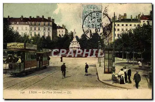 Ansichtskarte AK Tramway Lyon La place Morand