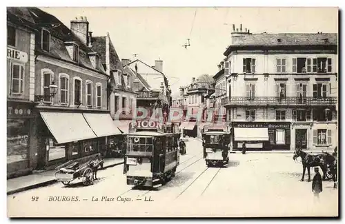 Cartes postales Tramway Bourges La place Cujas Picon