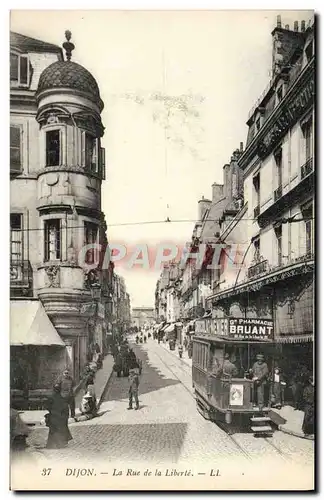 Cartes postales Tramway Dijon La rue de la Liberte Pharmacie Bruant