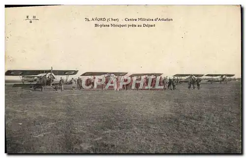 Cartes postales Avion Aviation Avord Centre militaire d&#39aviation Bi plans Nieuprt prets au depart