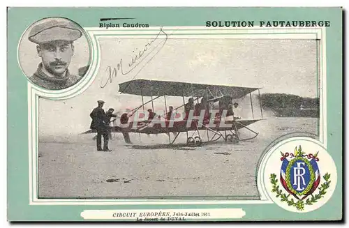 Ansichtskarte AK Avion Aviation Biplan Caudron Circuit europeen Juin Juillet 1911 Depart de Duval