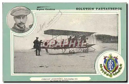 Cartes postales Avion Aviation Biplan Caudron Circuit europeen Juin Juillet 1911 Depart de Duval