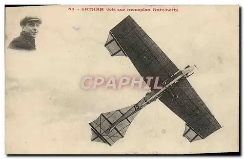 Cartes postales Avion Aviation Latham vole sur monoplan Antoinette