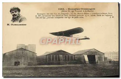 Ansichtskarte AK Avion Aviation Monoplan Olieslaegers Bleriot