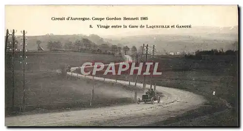 Cartes postales Automobile Circuit d&#39Auvergne Coupe Gordon Bennett 1905 Virage entre la gare de Laqueuille et