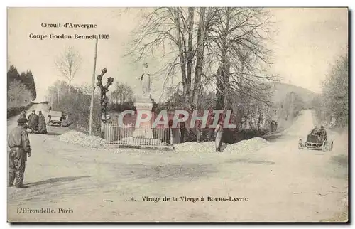 Ansichtskarte AK Automobile Circuit d&#39Auvergne Coupe Gordon Bennett 1905 Virage de la vierge a Bourg Lastic