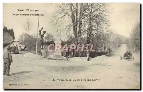 Cartes postales Automobile Circuit d&#39Auvergne Coupe Gordon Bennett 1905 Virage de la vierge a Bourg Lastic