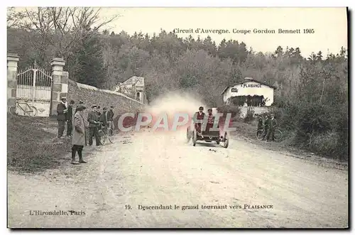 Cartes postales Automobile Circuit d&#39Auvergne Coupe Gordon Bennett 1905 Descendant le grand tournant vers Pla