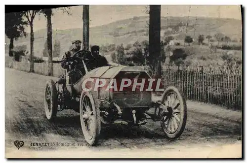 Cartes postales Automobile Jenatzy sur sa Mercedes