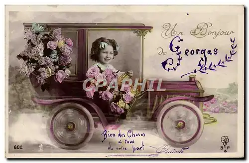 Cartes postales Fantaisie Automobile Enfant