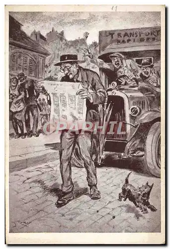 Cartes postales Automobile Les incidents de la route Le sourd