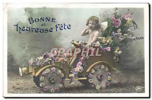 Cartes postales Fantaisie Automobile Enfant Bebe