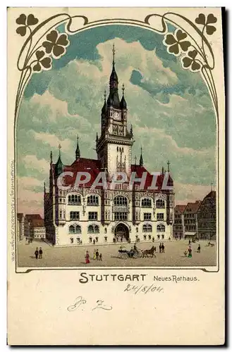 Cartes postales Illustrateur Stuttgart Neues Rathaus