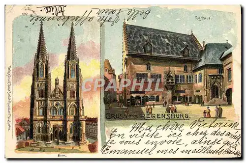 Cartes postales Illustrateur Gruss aus Regensburg