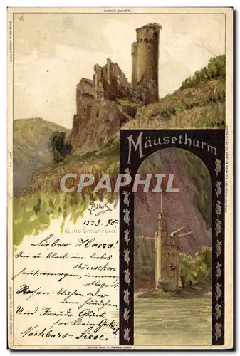 Cartes postales Illustrateur Ruine Ehrenfels Mausethrum