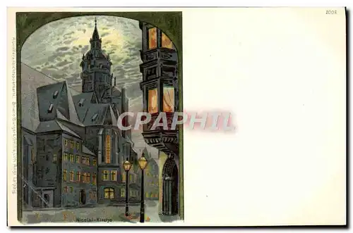 Cartes postales Illustrateur Nicolai Kirche Leipzig