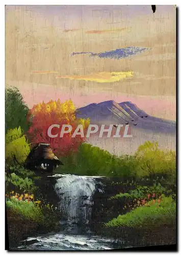 Carte en bois Japon Nippon Volcan