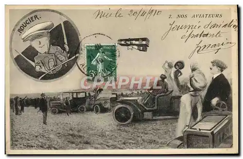 Cartes postales Fantaisie Avion Aviation Caricature Roucier