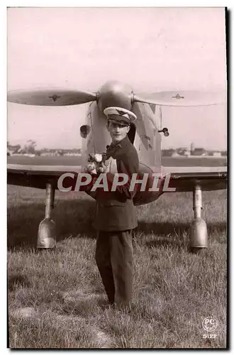 Ansichtskarte AK Fantaisie Avion Aviation Homme