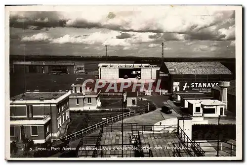 Cartes postales Avion Aviation Lyon Port aerien de Brin Vue d&#39ensemble prise des terrasses