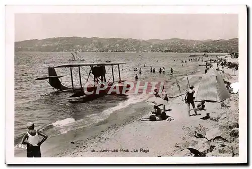 Ansichtskarte AK Avion Aviation Juan les Pins La plage Hydravion