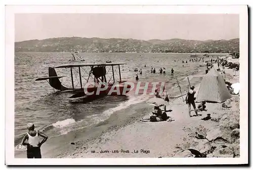 Cartes postales Avion Aviation Juan les Pins La plage Hydravion