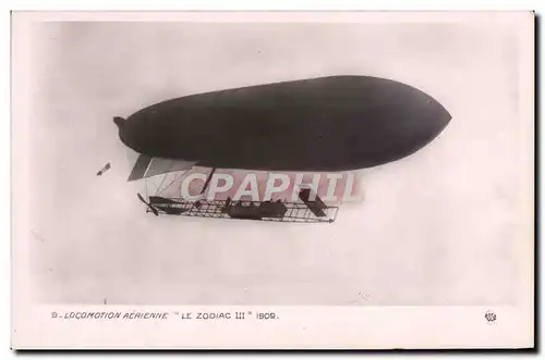 Cartes postales Avion Aviation Dirigeable Zeppelin Zodiac III 1909