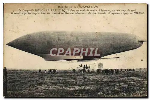 Cartes postales Avion Aviation Dirigeable Zeppelin La Republique Moissons