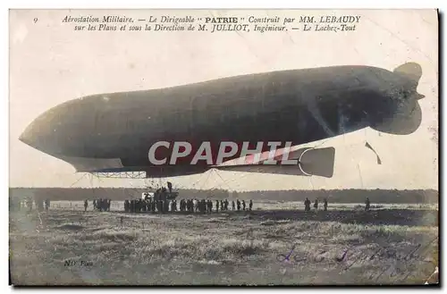 Ansichtskarte AK Avion Aviation Dirigeable Zeppelin Patrie Lebaudy Julliot