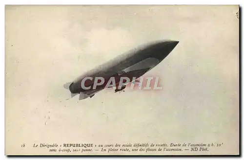 Cartes postales Avion Aviation Dirigeable Zeppelin Republique