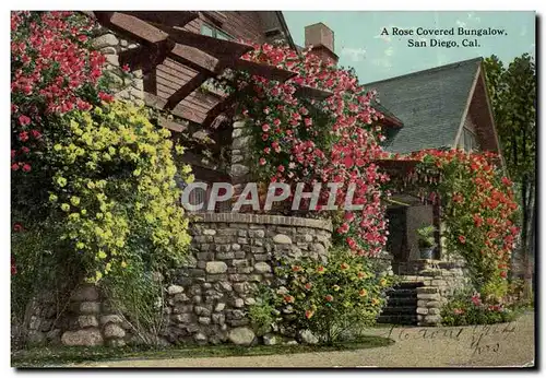 Cartes postales A Rose Covered Bungalow San Diego Cal