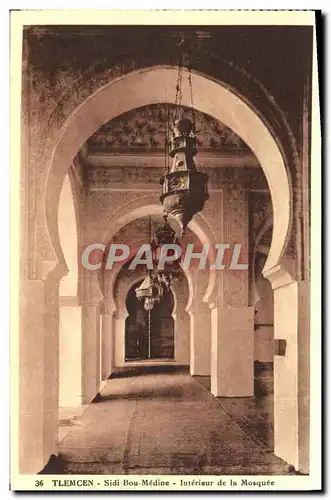 Cartes postales Tlemcen Sidi Bou Medine Interieur de La Mosquee