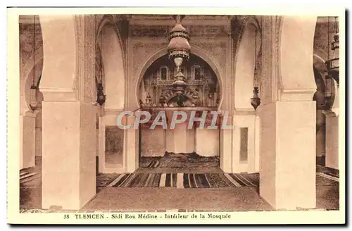 Cartes postales Tlemcen Sidi Bou Medine Interieur de La Mosquee