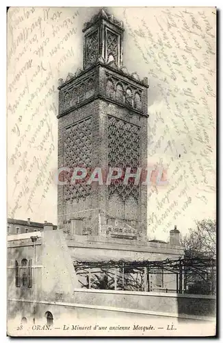 Cartes postales Oran Le Minaret d&#39une Ancienne Mosquee