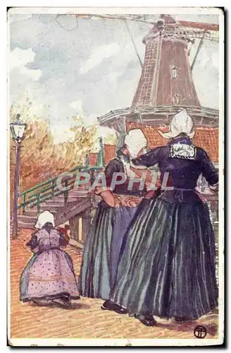 Cartes postales Moulin a vent Pays-Bas Belle Jardiniere