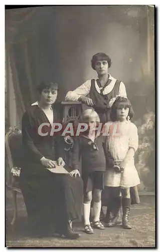 CARTE PHOTO Femme Enfants