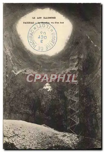 Cartes postales Padirac Le gouffre vu d'en bas
