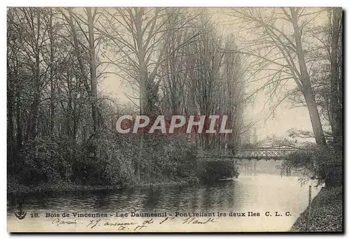 Cartes postales Bois de Vincennes Lac Daumesnil Pont reliant les deux iles