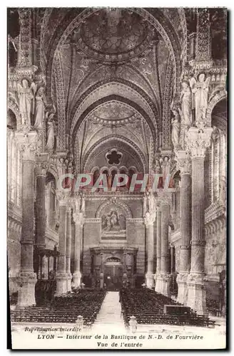 Ansichtskarte AK Lyon Interieur de la Basilique de Notre Dame de Fourviere Vue de l&#39entree