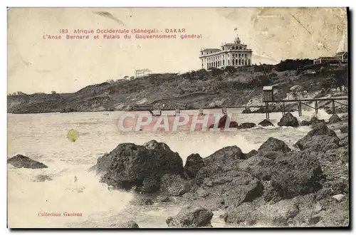 Cartes postales Afrique occidentale Senegal Dakar L&#39anse Bernard et palais du gouvernement general