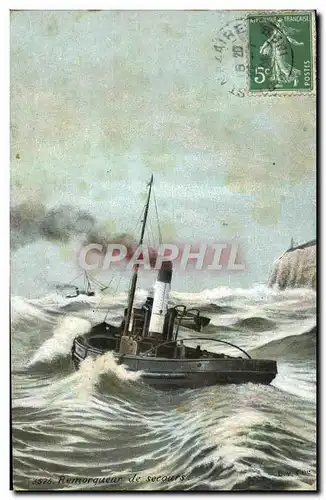 Cartes postales Bateau Remorqueur de secours