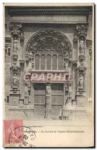 Cartes postales Paris Portail De I&#39Eglise Saint Eustache