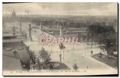 Ansichtskarte AK Paris Vue Panoramique Du pont Alexandre III vers les Invalides