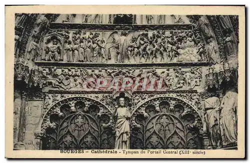 Cartes postales Bourges Cathedrale Tympan Du Portail Central