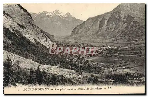 Ansichtskarte AK Bourg D&#39Oisans Vue Generale Et Le Massif De Belledone