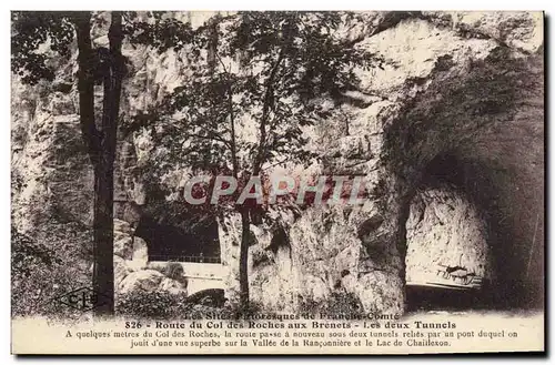 Cartes postales Route Du Col Des Roches Aux Brenets Les deux tunnels