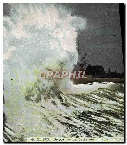 Ansichtskarte AK Dieppe La Jetee Une Nuit De Tempete