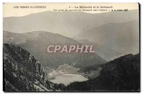 Ansichtskarte AK Les Vosges Illustrees La Schlucht Et Le Hohneck Vue prise du sommet du Hohneck vers l&#39Alsace