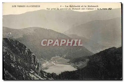 Cartes postales Les Vosges Illustrees La Schlucht Et Le Hohneck Vue prise du sommet du Hohneck vers l'Alsace