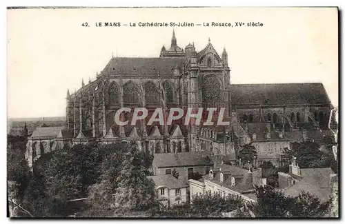 Ansichtskarte AK Le Mans La Cathedrale St Julien La Rosace